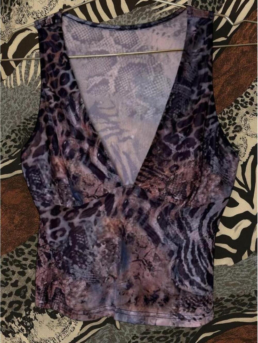 Leopard and snake crop top in